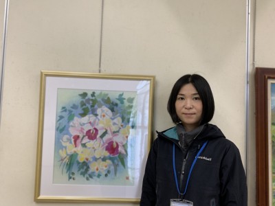 アクリル画（直筆 絵画 和紙 額縁）：桜餅 （☆1月30日☆帯広
